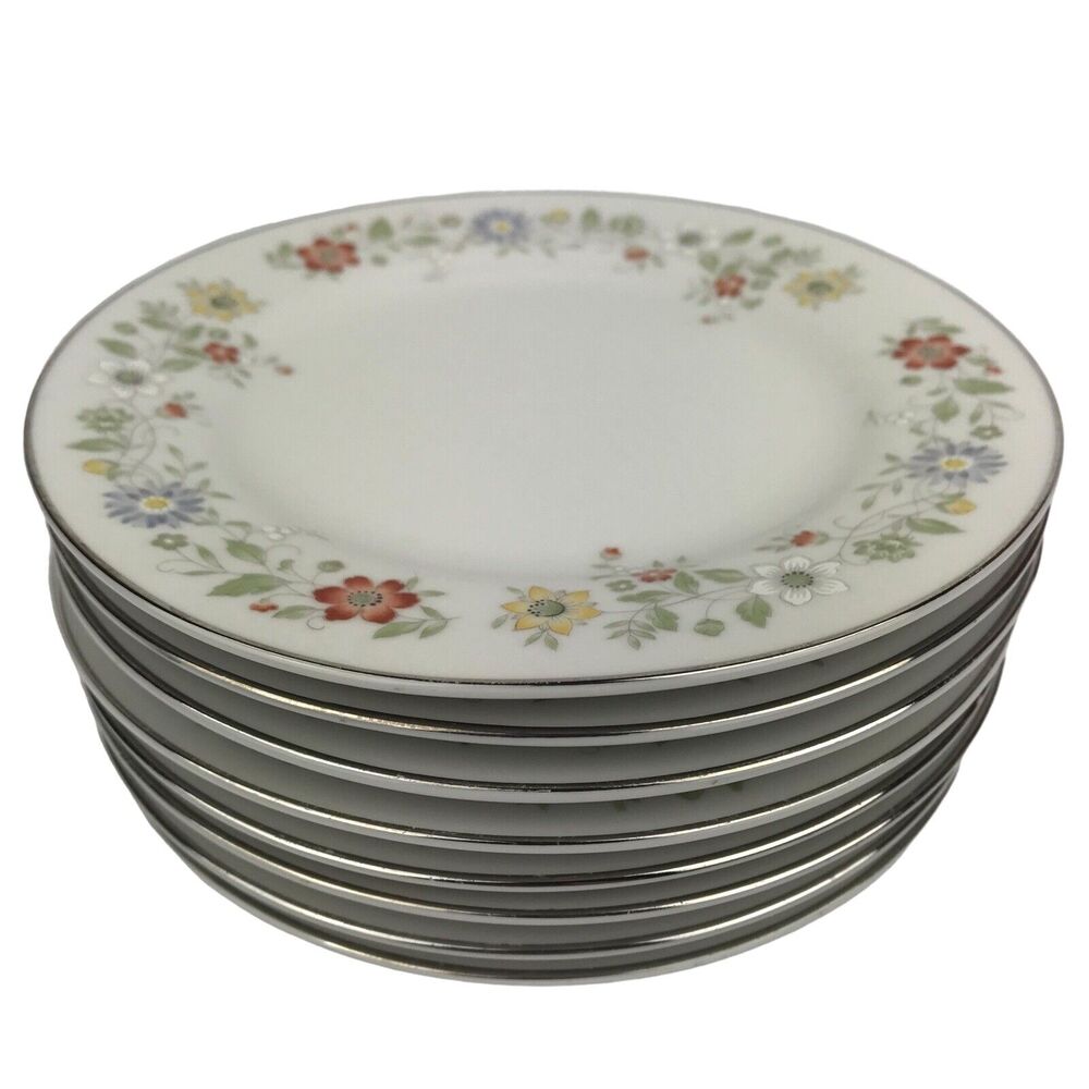International China Cotillion York 3835 Set 8 Bread Plates 6.25'' Floral Japan